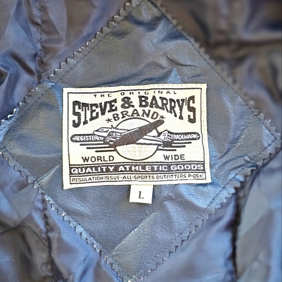 NEW Steve & Barry's Patriotic USA American Flag Eagle Leather Varsity Jacket L - Picture 5 of 16